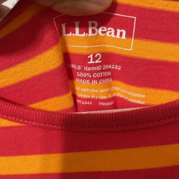 L.L Bean orange striped dress size 12 - Picture 3 of 3
